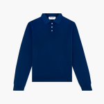 Long Sleeve Classic Polo Sweater Navy