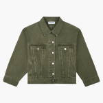 Oversized Denim Jacket Olive