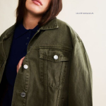 Oversized Denim Jacket Olive