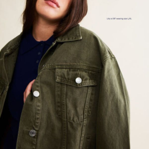 Oversized Denim Jacket Olive