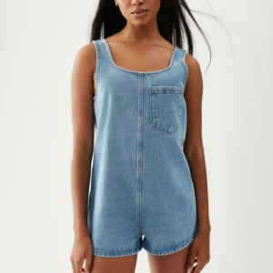 Tank Top Denim Romper Vintage Wash